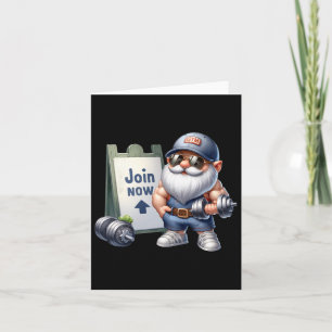 Grappige Gym Gnome Graphic Met Dumbbells Voor Mann Kaart