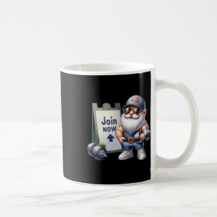 Grappige Gym Gnome Graphic Met Dumbbells Voor Mann Koffiemok