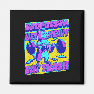 Grappige Gym Lift Heavy Eat Trash Gewichtheffen Op Magneet