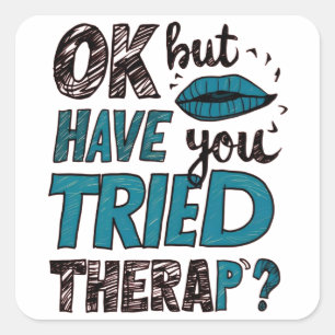 Grappige Gym Mind Quote OK maar heb je geprobeerd  Vierkante Sticker