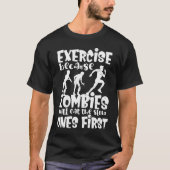 Grappige Gym Oefening Zombies Meme T-shirt (Voorkant)