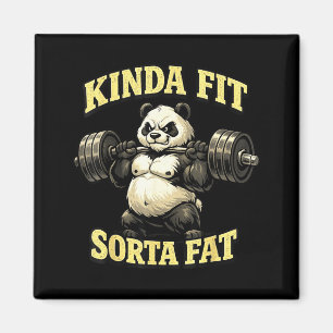 Grappige Gym Panda_ Een Beetje Fit Soms Dik Gewich Magneet