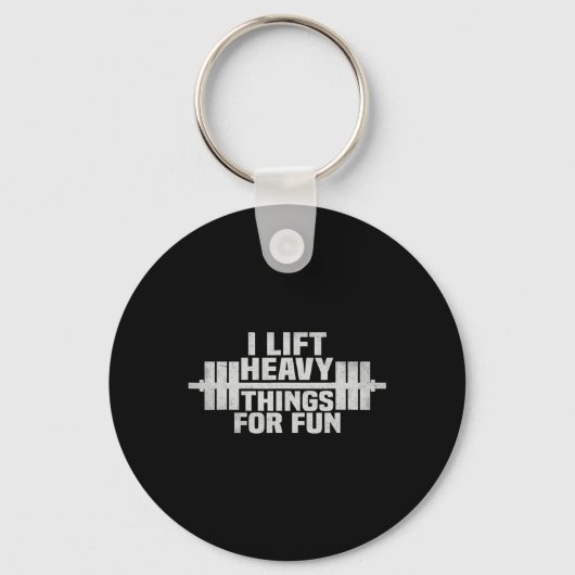 Grappige Gym Pun Gewichtheffen Muscle Crew Workout Sleutelhanger (Voorkant)
