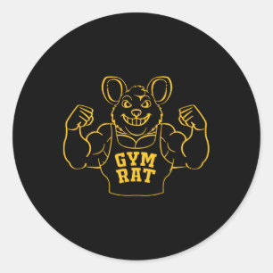 Grappige Gym Rat Bodybuilding voor Gym Lovers Ronde Sticker