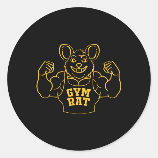 Grappige Gym Rat Bodybuilding voor Gym Lovers Ronde Sticker (Voorkant)