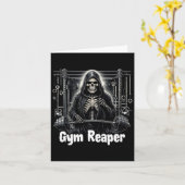 Grappige Gym Reaper Workout Bodybuilding Kaart (Gele Bloem)