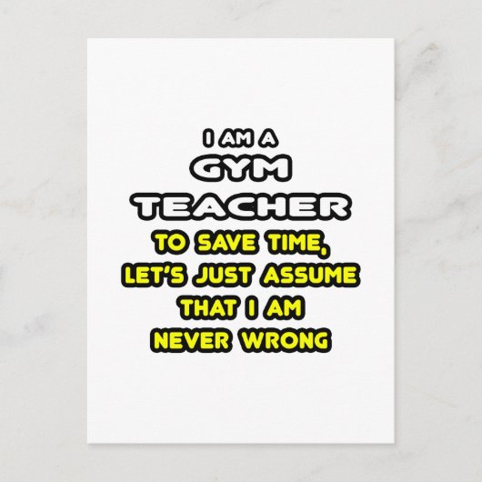 Grappige Gym Teacher T-shirts en geschenken Briefkaart (Voorkant)