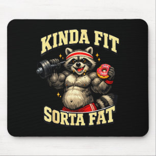 Grappige gym wasbeer_ een beetje fit enigszins dik muismat