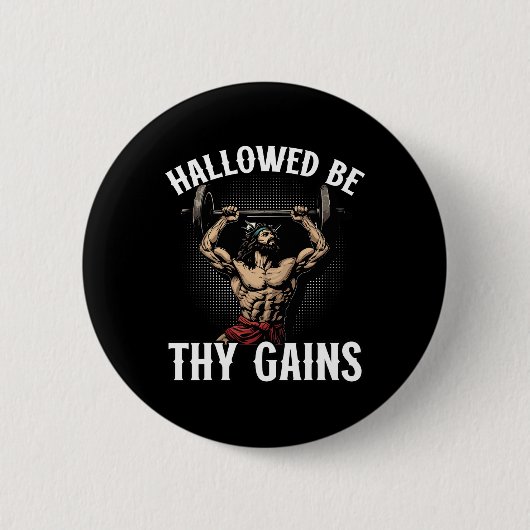 Grappige Gym Workout Bodybuilding Fitness Gym En J Ronde Button 5,7 Cm (Voorkant)