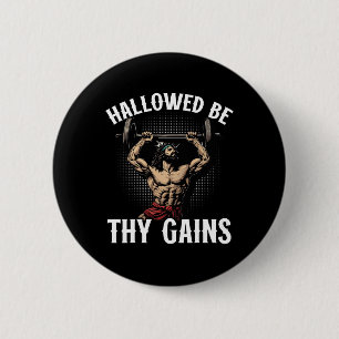 Grappige Gym Workout Bodybuilding Fitness Gym En J Ronde Button 5,7 Cm