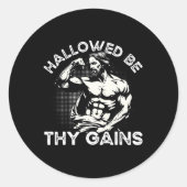 Grappige Gym Workout Bodybuilding Fitness Gym En J Ronde Sticker (Voorkant)