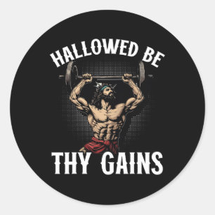 Grappige Gym Workout Bodybuilding Fitness Gym En J Ronde Sticker