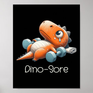Grappige gym workout dinosaurus gewichtheffen gym  poster