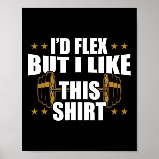 Grappige Gym Workout - Ik zou Flex, maar ik hou va Poster (Voorkant)