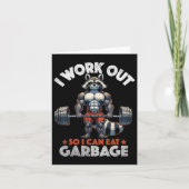 Grappige Gym Workout Spierwasbeer Gewichtstraining Kaart (Voorkant)