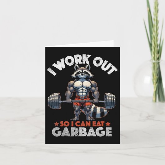 Grappige Gym Workout Spierwasbeer Gewichtstraining Kaart (Voorkant)