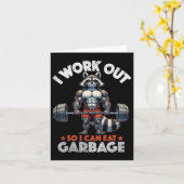 Grappige Gym Workout Spierwasbeer Gewichtstraining Kaart (Gele Bloem)