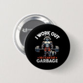 Grappige Gym Workout Spierwasbeer Gewichtstraining Ronde Button 5,7 Cm (Voorkant /achterkant)