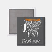 Grappige gymrat basketbalring magneet (Voorkant / Achterkant)