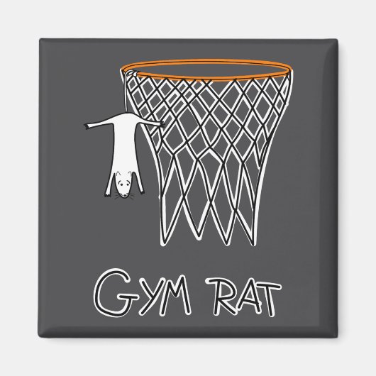 Grappige gymrat basketbalring magneet (Voorkant)