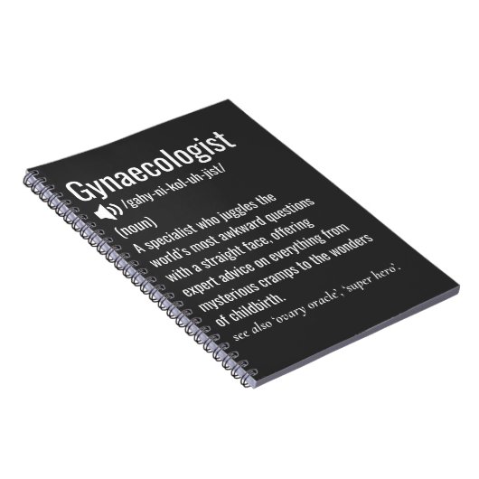 Grappige gynaecoloog definitie gynaecoloog notitieboek (Rechterzijde)