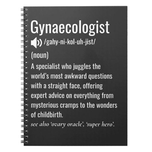 Grappige gynaecoloog definitie gynaecoloog notitieboek (Voorkant)