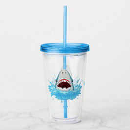 Grappige haai aangepaste naam tumbler acryl drinkbeker
