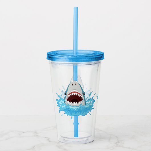 Grappige haai aangepaste naam tumbler acryl drinkbeker (Voorkant)