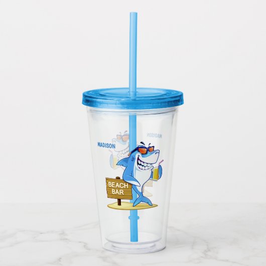Grappige haai aangepaste naam tumbler acryl drinkbeker (Voorkant)