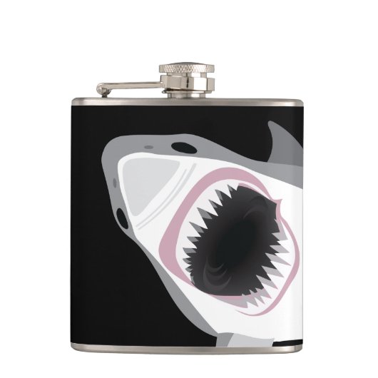 Grappige Haai Aanval Heupfles (Voorkant)