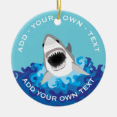 Grappige Haai Aanval Keramisch Ornament (Voorkant)