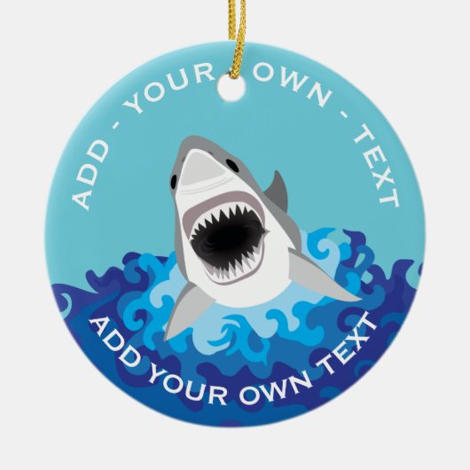 Grappige Haai Aanval Keramisch Ornament (Voorkant)