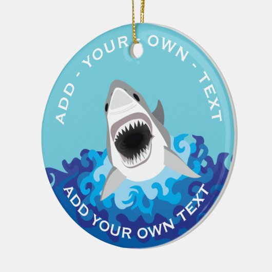 Grappige Haai Aanval Keramisch Ornament (Links)