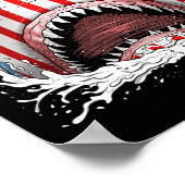 Grappige haai Amerikaanse vlag Jawsome 4 juli Kind Poster (Hoek)