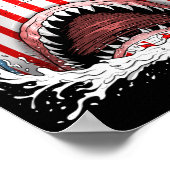 Grappige haai amerikaanse vlag jawsome 4 juli kind poster (Hoek)