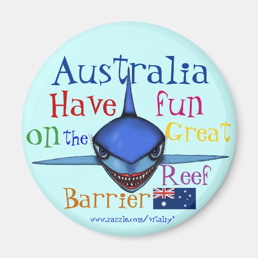 Grappige haai Australië Great Barrier Reef magneet (Voorkant)