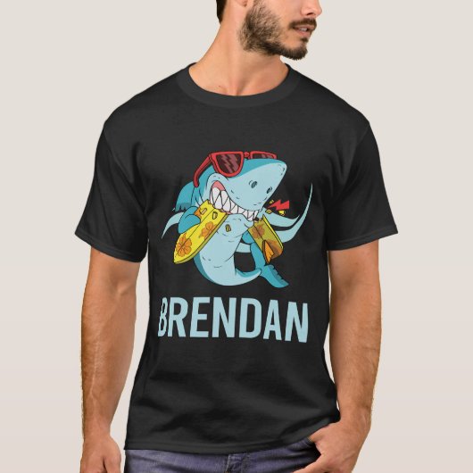 Grappige Haai - Brendan Naam T-shirt (Voorkant)