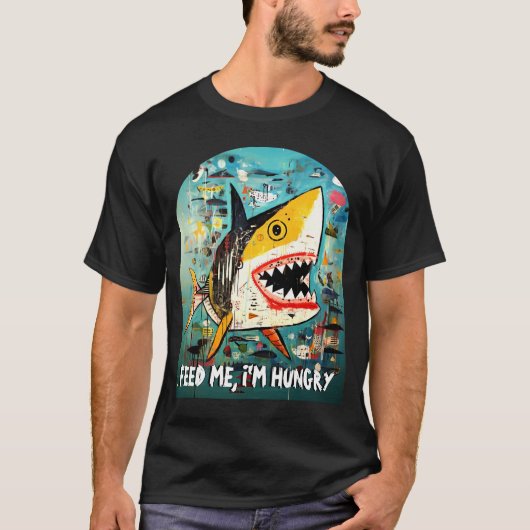 Grappige haai Custom Quote 90s Street Art Graffiti T-shirt (Voorkant)