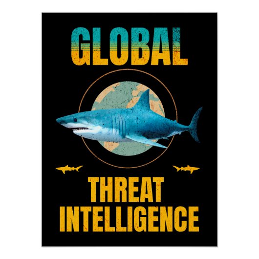 Grappige Haai Cyber Security Expert Perfect Poster (Voorkant)