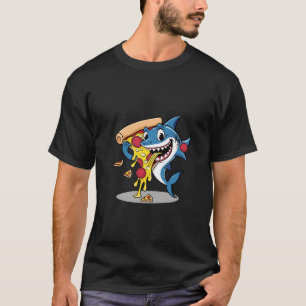 Grappige haai die pizza eet t-shirt