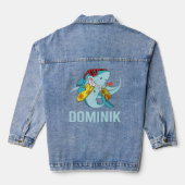 Grappige haai - Dominik Naam Denim Jacket (Achterkant)