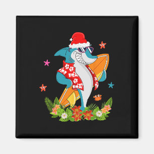 Grappige Haai Hawaiaanse Zomer Surfen Haai Kerstmi Magneet