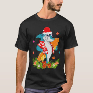 Grappige Haai Hawaiaanse Zomer Surfen Haai Kerstmi T-shirt