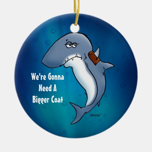 Grappige Haai Heeft Een Groter Jas Ornament Nodig (Voorkant)