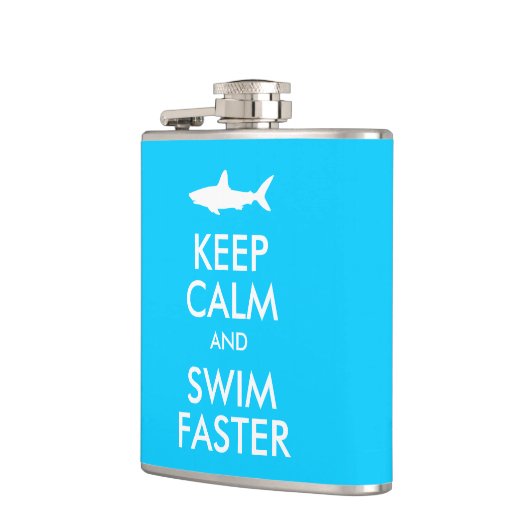 Grappige Haai Houd Kalm en Zwemmen Snellere Parodi Heupfles (Links)