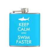 Grappige Haai Houd Kalm en Zwemmen Snellere Parodi Heupfles (Voorkant)