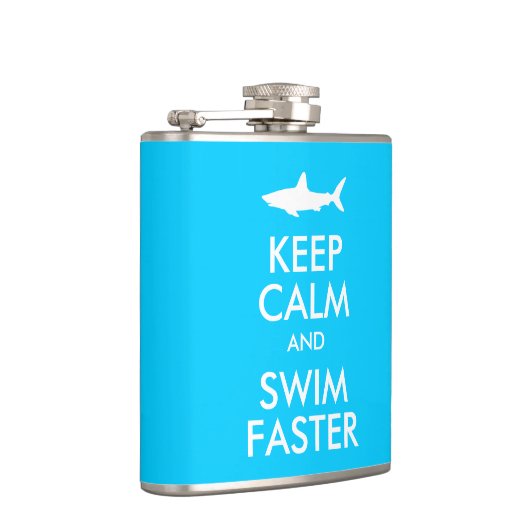 Grappige Haai Houd Kalm en Zwemmen Snellere Parodi Heupfles (Rechts)