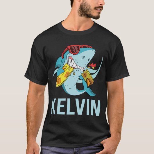 Grappige Haai - Kelvin Naam T-shirt (Voorkant)