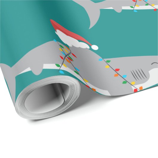 Grappige haai kerst cadeaupapier (Rol Hoek)