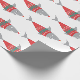 Grappige haai kerst cadeaupapier